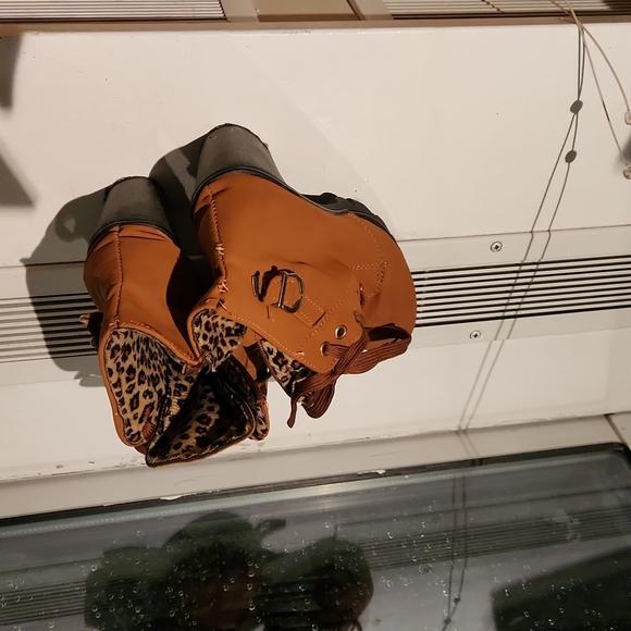 Brown boots leopard print insoles - Picture 2 of 3